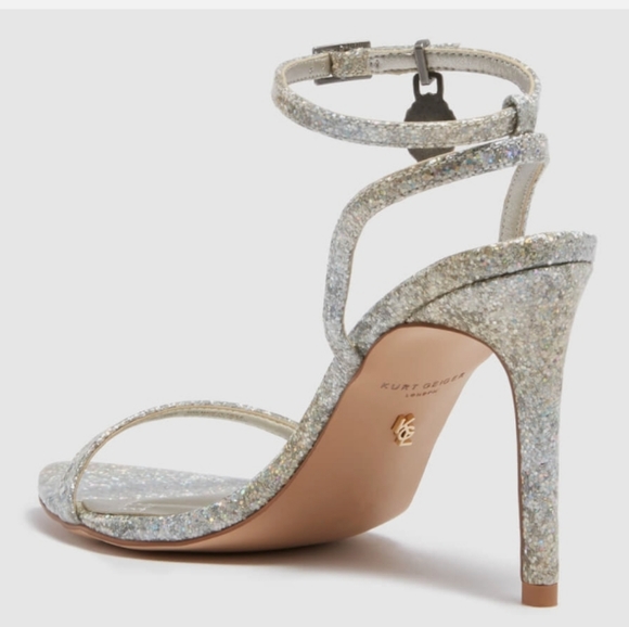 Kurt Geiger Shoreditch High Heel Sandal Open Grey 8 - Picture 3 of 6